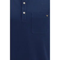 Valentino Blue Cotton Polo Shirt