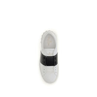 Valentino Garavani Black And White Calf Leather Bos Taurus Low Top Sneakers