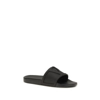 Valentino Garavani Black Rubber Flat Sandals