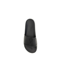Valentino Garavani Black Rubber Flat Sandals