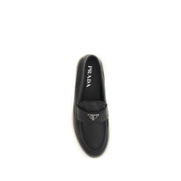 Prada Black Calf Leather Bos Taurus Slip-On Loafers