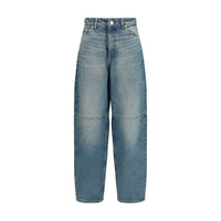 Ganni Blue Cotton Tapered Jeans