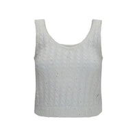 Brunello Cucinelli White Linen Tank Tops