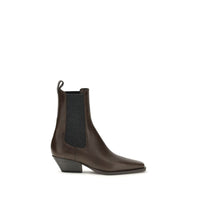 Brunello Cucinelli Brown Calf Leather Bos Taurus Ankle Boots