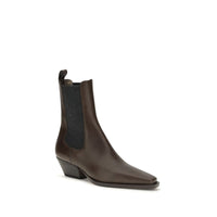 Brunello Cucinelli Brown Calf Leather Bos Taurus Ankle Boots