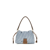Fendi Blue Cotton Shoulder Bag