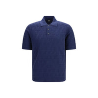Fendi Blue Cotton Polo Shirt