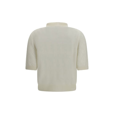 Balmain White Wool Oves Aries Polo Shirt