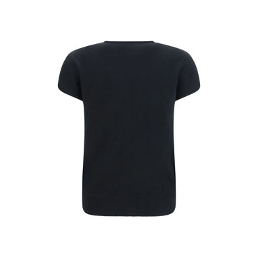 Balmain Black Wool Oves Aries Sleeveles Sweater