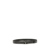Valentino Garavani Black Calf Leather Bos Taurus Regular Belt