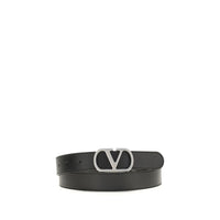 Valentino Garavani Black Calf Leather Bos Taurus Regular Belt