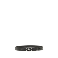 Valentino Garavani Black Calf Leather Bos Taurus Regular Belt
