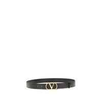 Valentino Garavani Black Calf Leather Bos Taurus Regular Belt