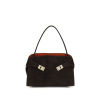 Ferragamo Brown Calf Leather Bos Taurus Shoulder Bag