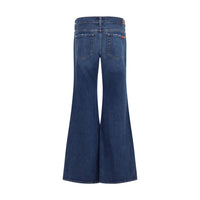 7FOR Blue Cotton Flared Jeans