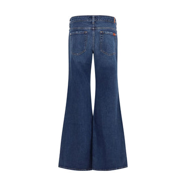 7FOR Blue Cotton Flared Jeans