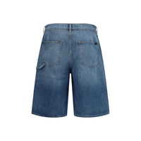 7FOR Blue Cotton Bermuda Shorts