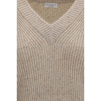 Brunello Cucinelli Beige Cashmere Sweatshirt