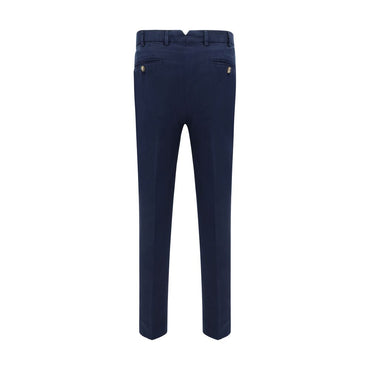 Brunello Cucinelli Blue Cotton Casual Pants