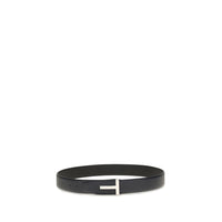 Tom Ford Black Calf Leather Bos Taurus Belt