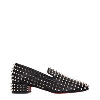 Christian Louboutin Black Leather Slip-On Loafers