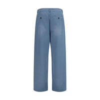 Miu Miu Blue Cotton Casual Pants