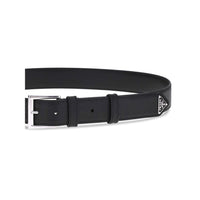 Prada Black Calf Leather Bos Taurus Regular Belt