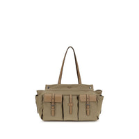 Prada Bicolor Cotton Shoulder Bag