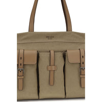 Prada Bicolor Cotton Shoulder Bag