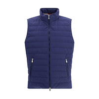 Brunello Cucinelli Blue Polyester Sleeveless Jacket