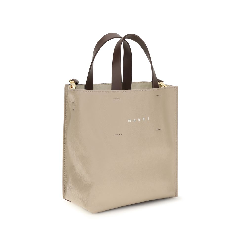 Marni Beige Calf Leather Bos Taurus Shoulder Bag