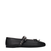 Miu Miu Black Leather Ballet Flats