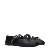 Miu Miu Black Leather Ballet Flats