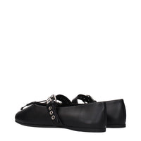 Miu Miu Black Leather Ballet Flats
