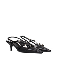 Miu Miu Black Leather High Heel Pumps