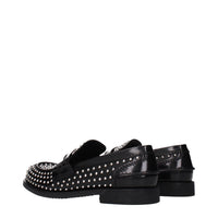 Miu Miu Black Leather Slip-On Loafers