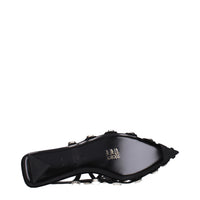 The Attico Black Leather Ballet Flats