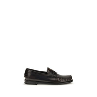Prada Brown Calf Leather Bos Taurus Slip-On Loafers