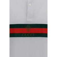 Gucci White Cotton Polo Shirt