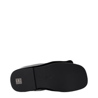 The Attico Black Leather Slippers