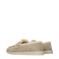 Prada Beige Leather Slip-On Loafers