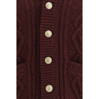 Brunello Cucinelli Bordeaux Cashmere Cardigan