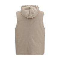 Brunello Cucinelli Beige Wool Oves Aries Sleeveless Jacket