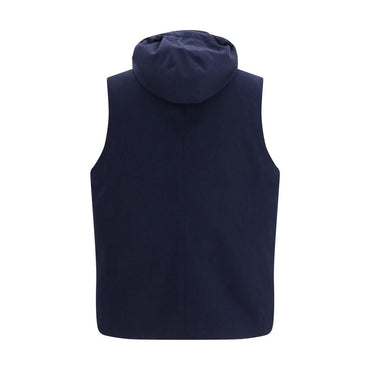 Brunello Cucinelli Blue Wool Oves Aries Sleeveless Jacket