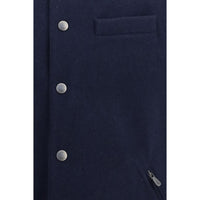 Brunello Cucinelli Blue Wool Oves Aries Sleeveless Jacket