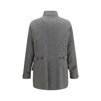 Brunello Cucinelli Gray Cashmere Full-Length Jacket