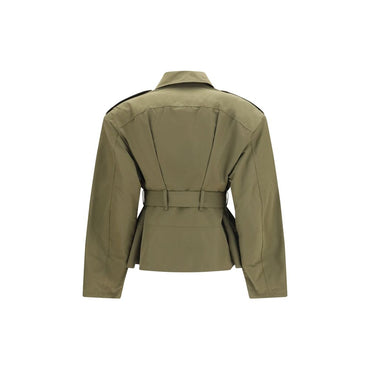 Alexander McQueen Bicolor Cotton Full-Length Jacket