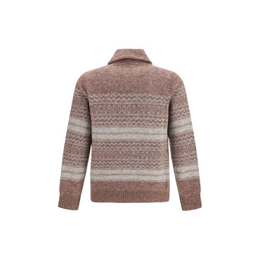 Brunello Cucinelli Bordeaux Alpaca Vicugna Pacos Cardigan