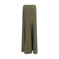 Alexander McQueen Bicolor Silk Long Skirt