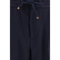 Brunello Cucinelli Blue Wool Oves Aries Casual Pants